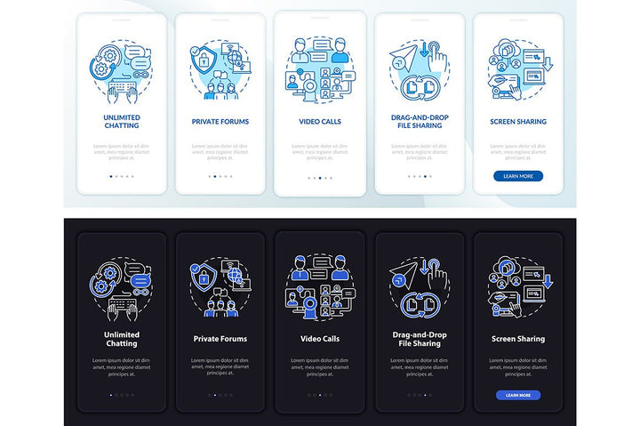 Messaging Software App Screens Bundle