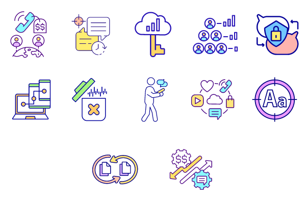 Messaging Software Color Icons Bundle