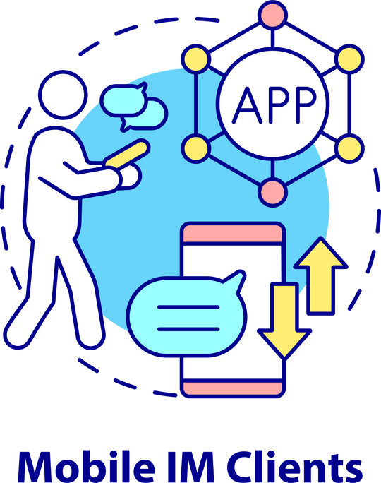 Messaging software concept icons bundle