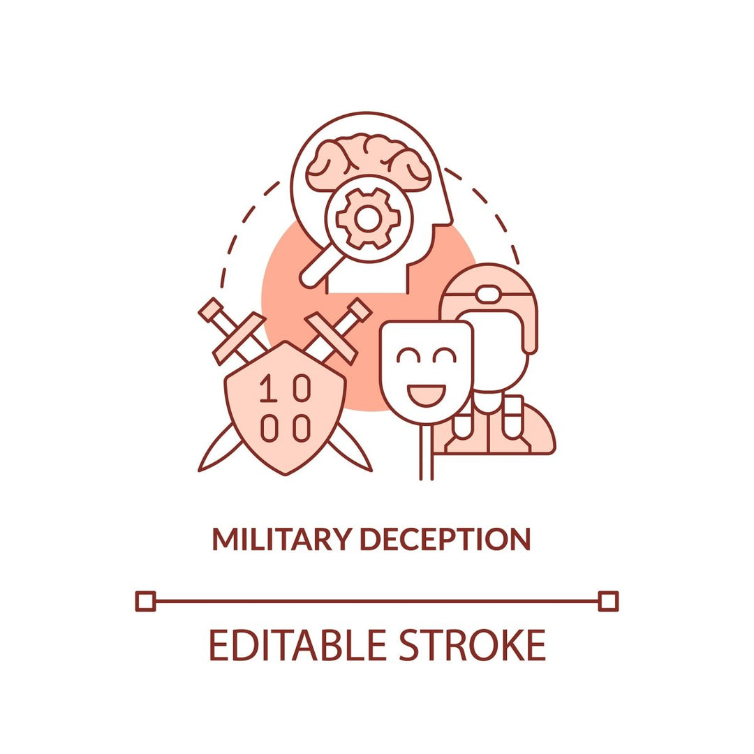 Military deception red concept icon