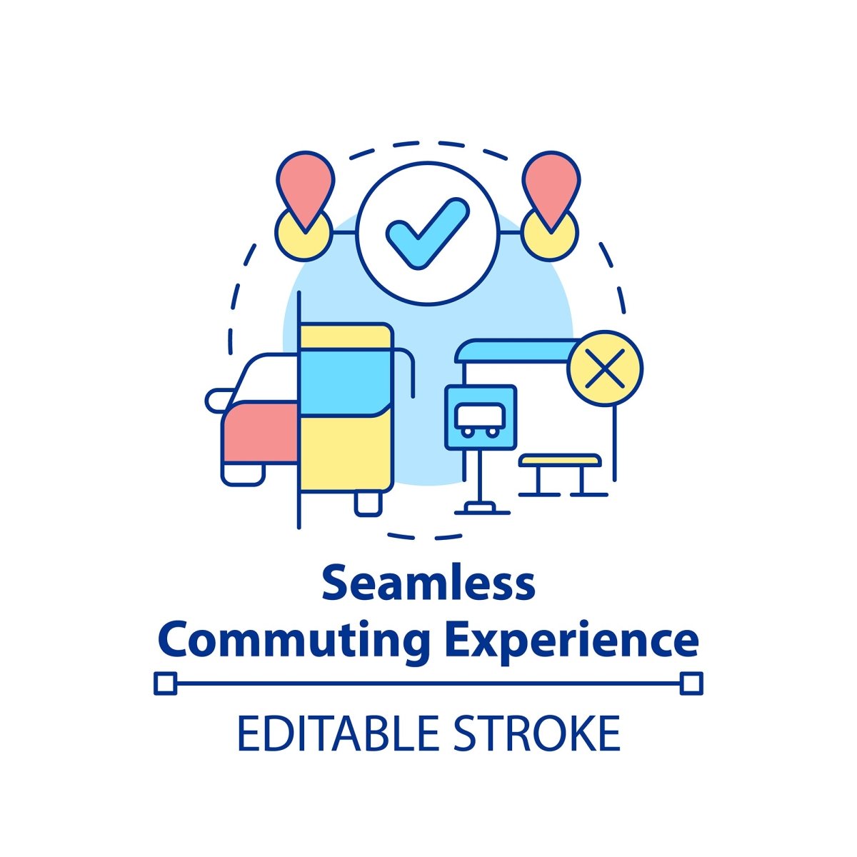 Mobility as service concept icons bundle