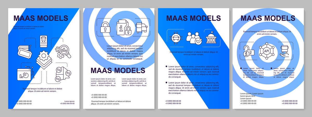 Mobility as service for passengers brochure template set