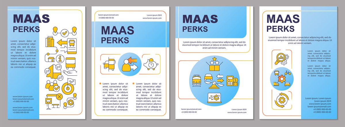 Mobility as service for passengers brochure template set