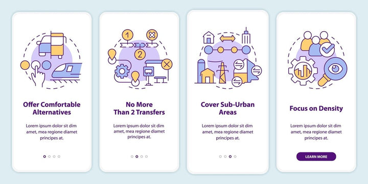 Mobility services mobile app screen set