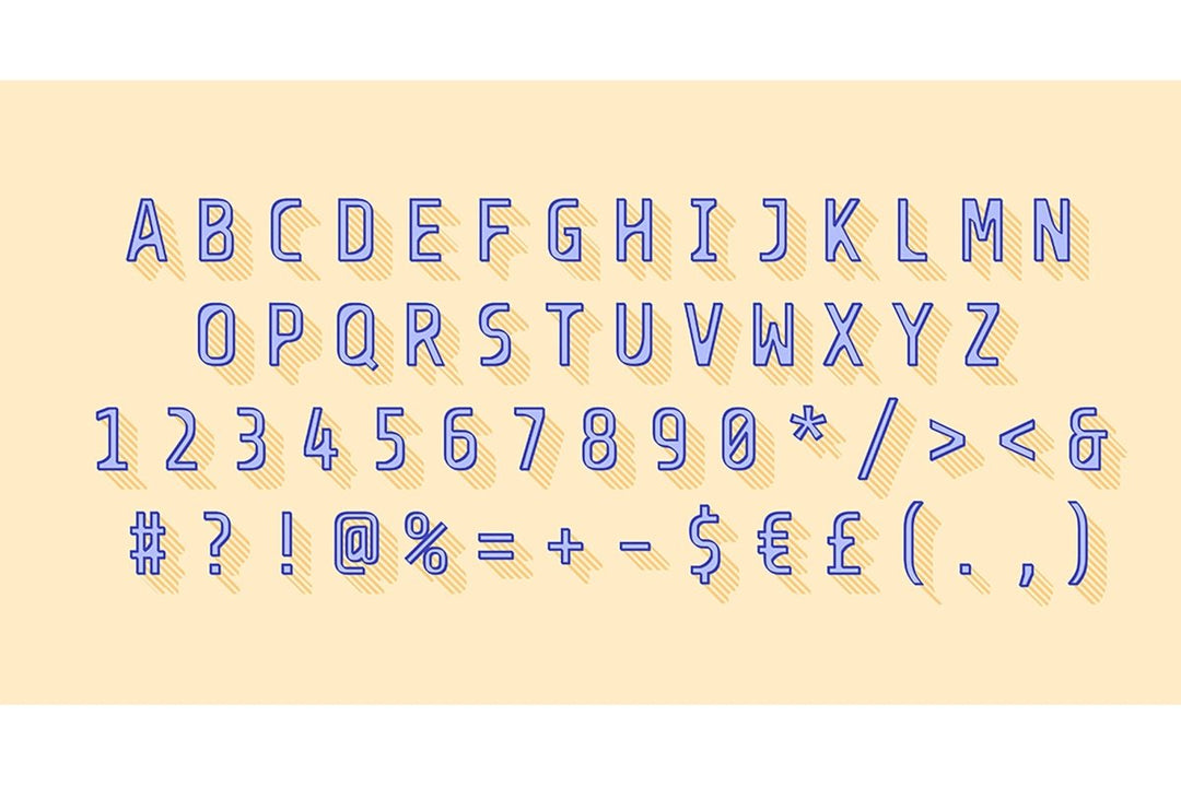 Modern rounded alphabet set. Vector decorative typography