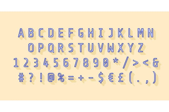 Modern rounded alphabet set. Vector decorative typography