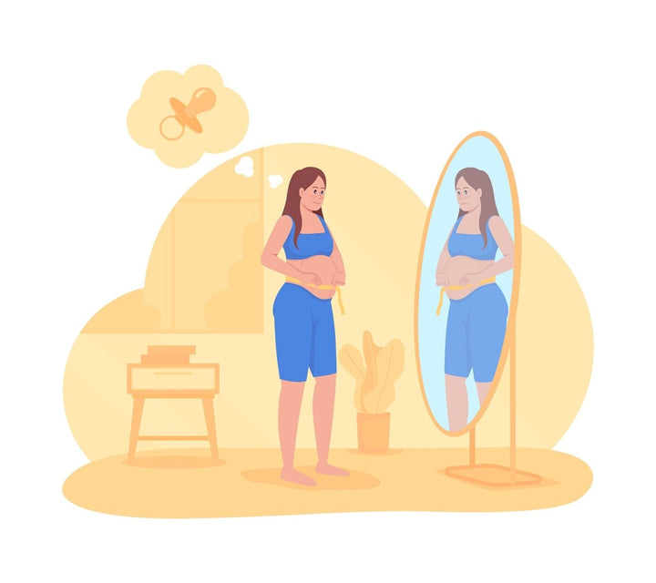 Mother expecting baby 2D vector isolated illustration set