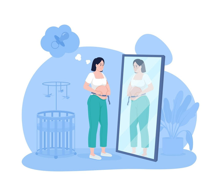 Mother expecting baby 2D vector isolated illustration set
