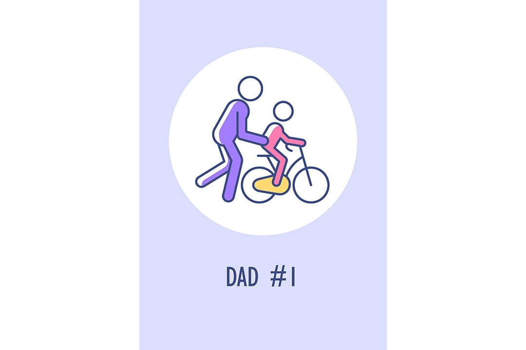 Mothers and fathers day greeting card with color icon element set