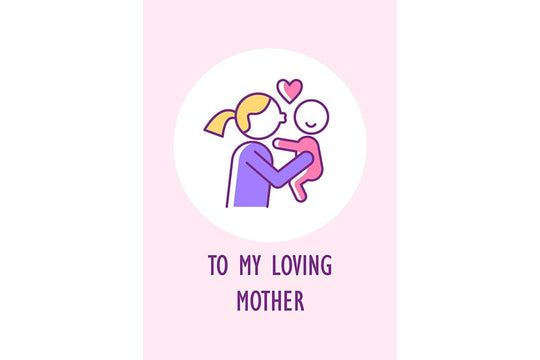 Mothers and fathers day greeting card with color icon element set