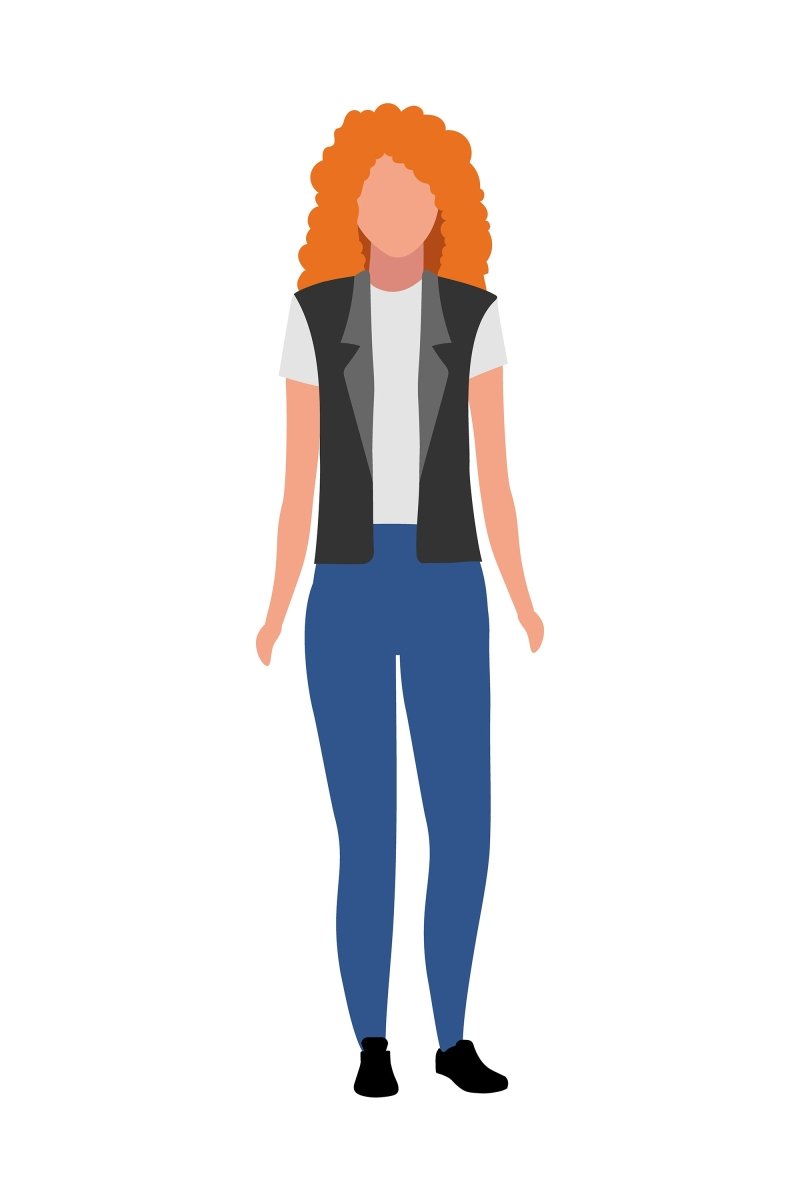 Multicultural group semi flat color vector characters