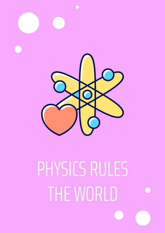 National science day celebration greeting card with color icon element set