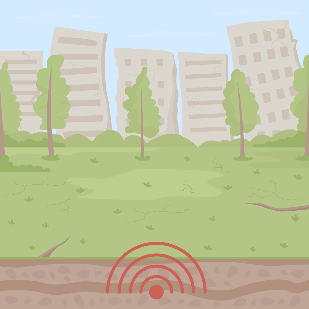 National urban parks flat color vector illustrations set