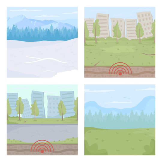 National urban parks flat color vector illustrations set