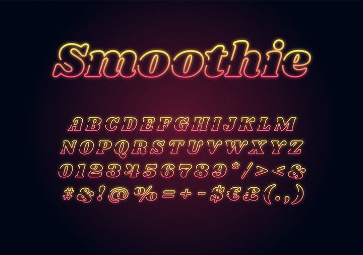 Neon light fonts bundle