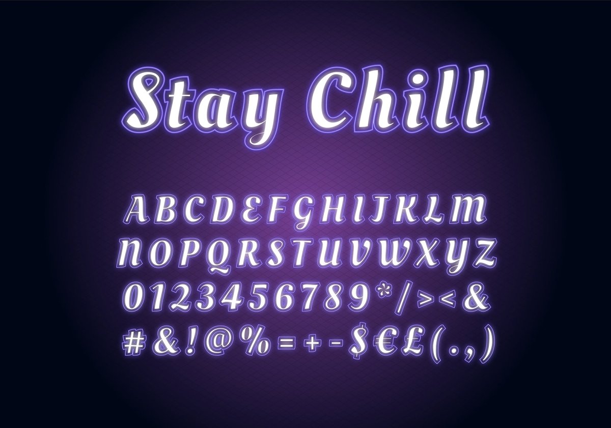 Neon light fonts bundle
