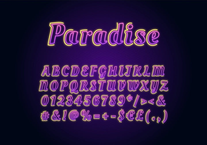 Neon light fonts bundle