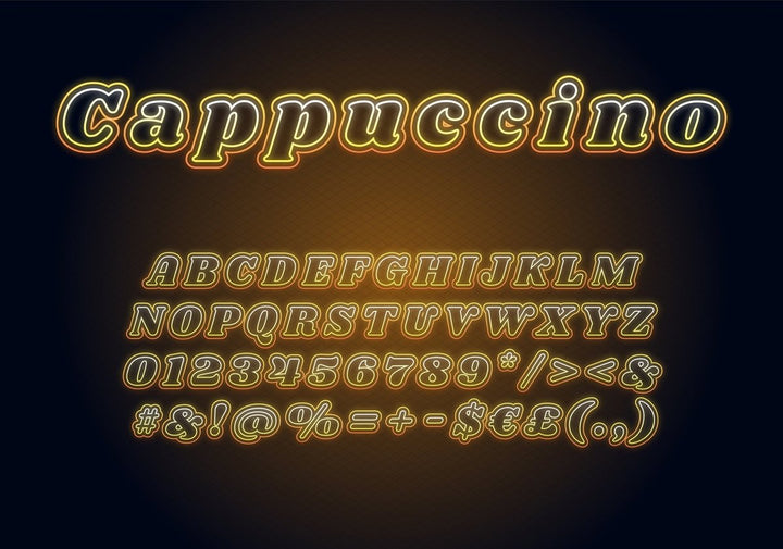 Neon light fonts bundle