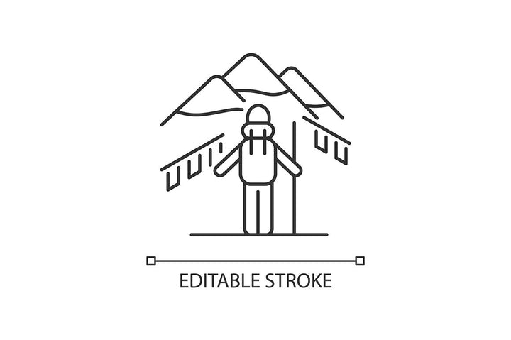 Nepal cultural heritage linear icons set for dark and light mode