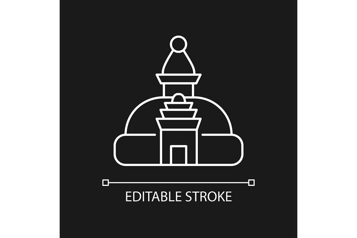 Nepal cultural heritage linear icons set for dark and light mode