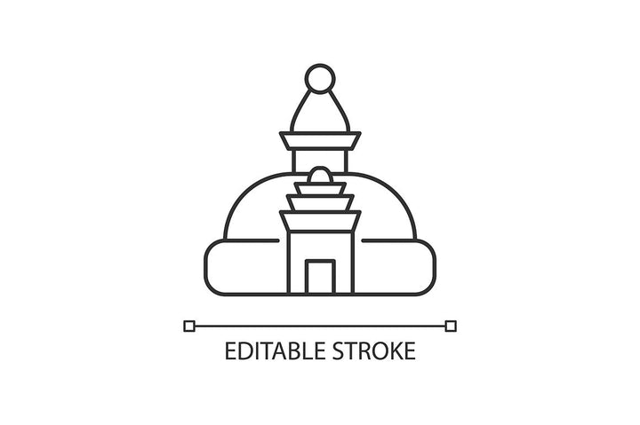 Nepal cultural heritage linear icons set for dark and light mode
