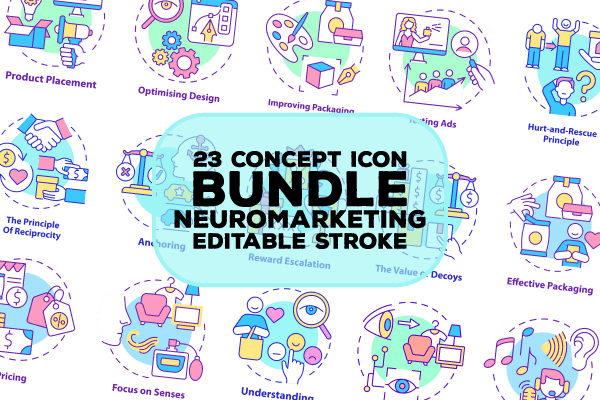 Neuromarketing Concept Icons Bundle