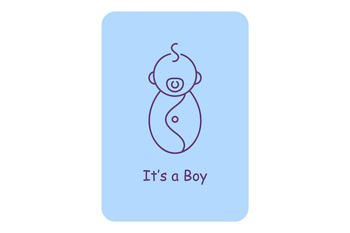New baby welcoming event postcards with linear glyph icon set
