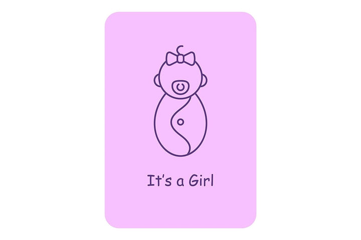 New baby welcoming event postcards with linear glyph icon set