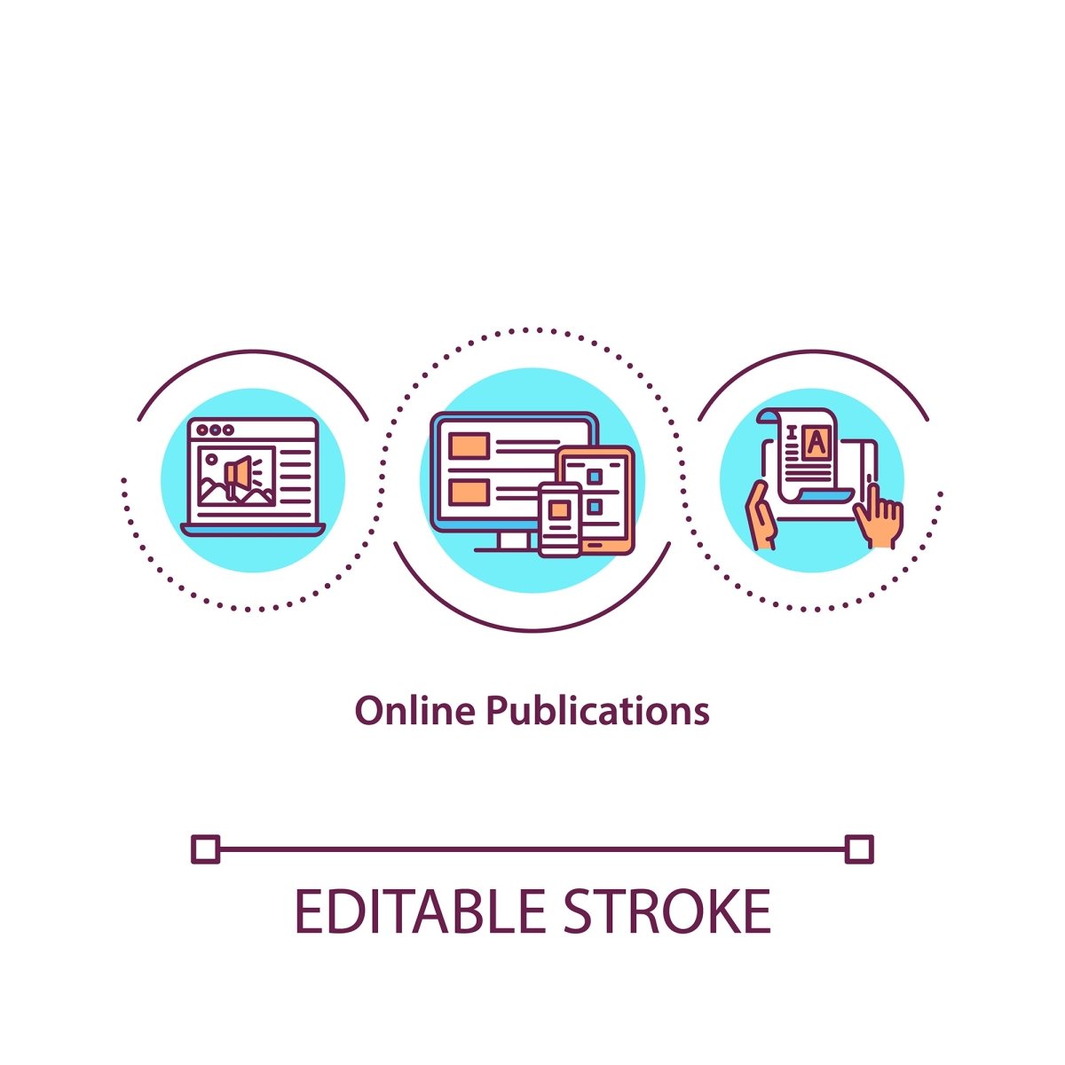 New media concept icons bundle