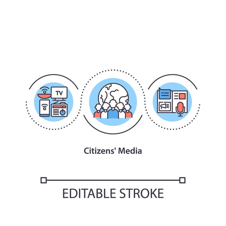 New media concept icons bundle