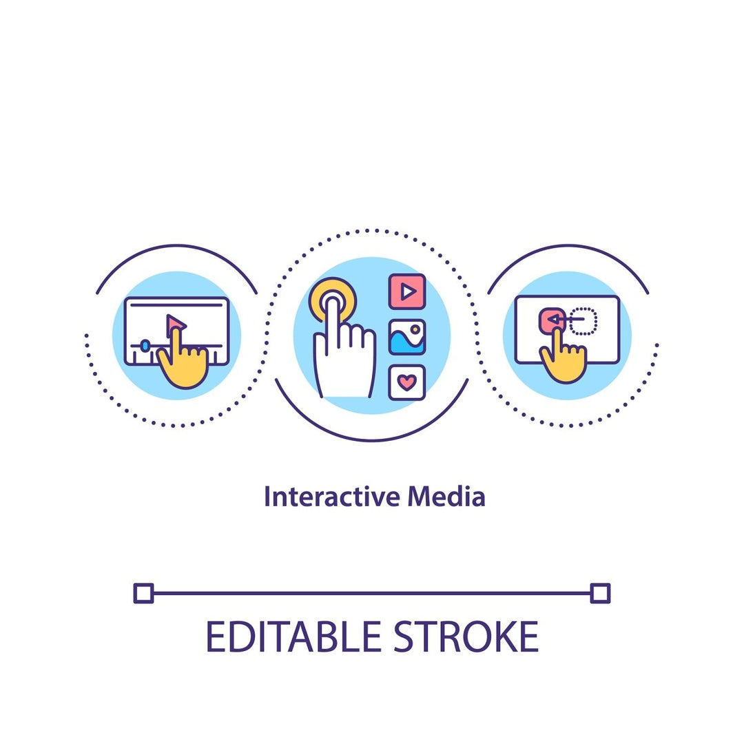 New media concept icons bundle