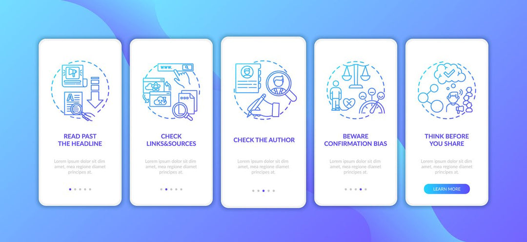 New media examples onboarding mobile app page screen bundle