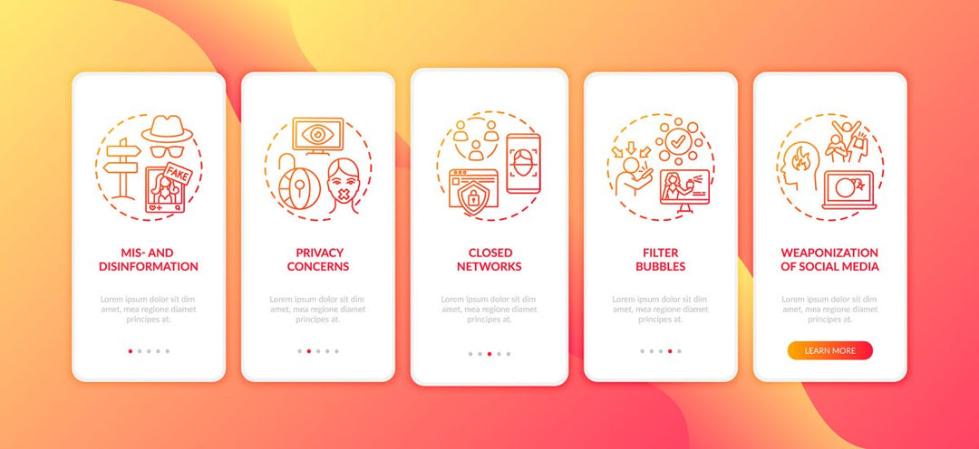 New media examples onboarding mobile app page screen bundle