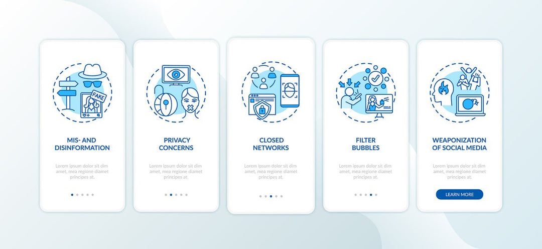 New media examples onboarding mobile app page screen bundle