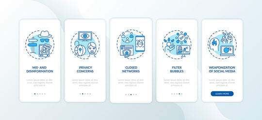 New media examples onboarding mobile app page screen bundle