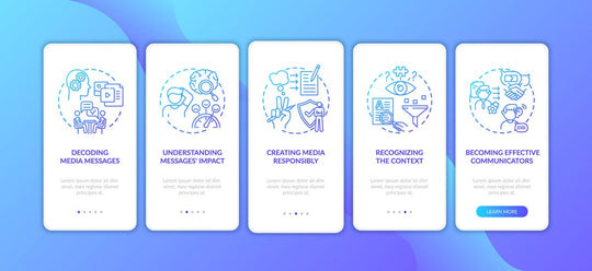 New media examples onboarding mobile app page screen bundle
