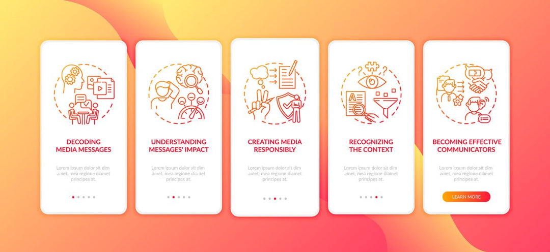 New media examples onboarding mobile app page screen bundle