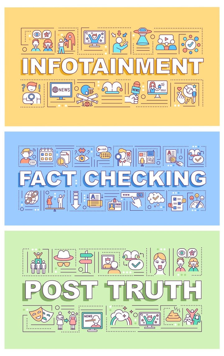 New media word concepts banner bundle