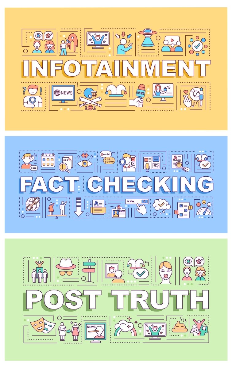 New media word concepts banner bundle