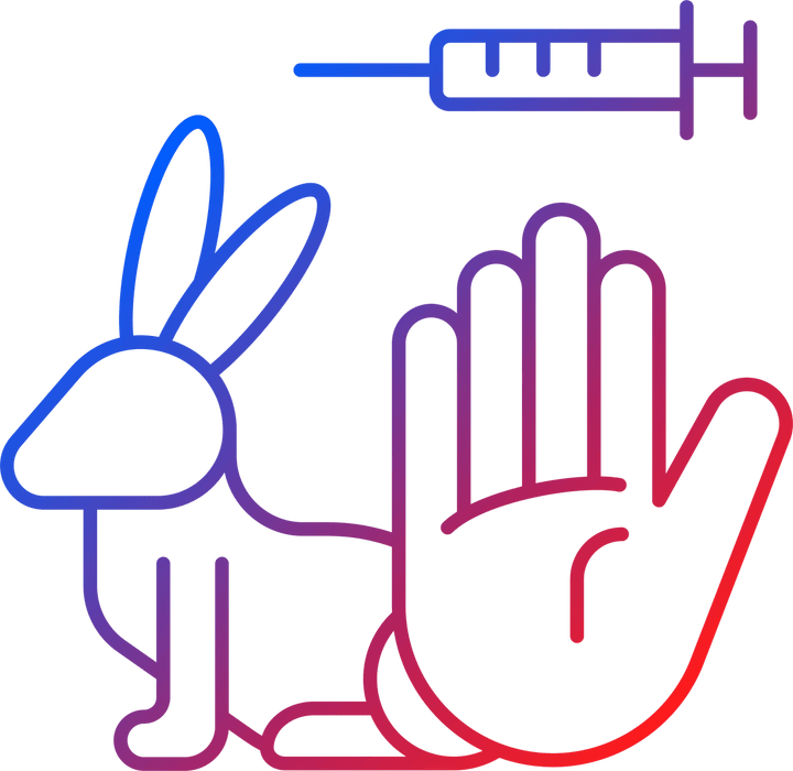 No animal testing gradient linear vector icons set