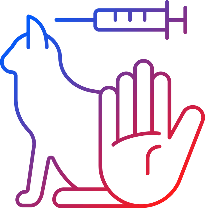 No animal testing gradient linear vector icons set