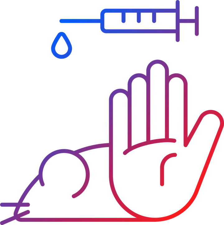 No animal testing gradient linear vector icons set