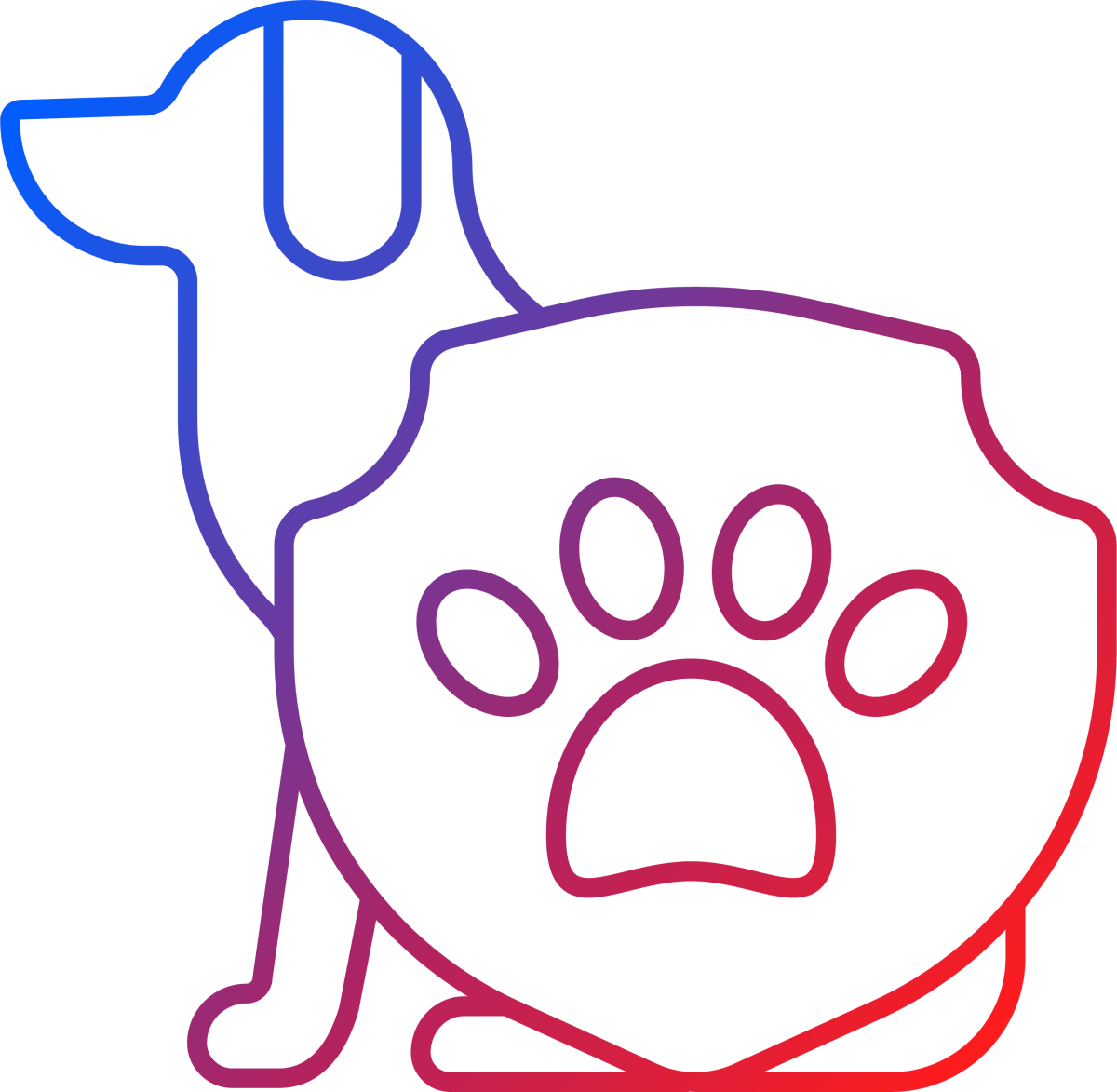 No animal testing gradient linear vector icons set