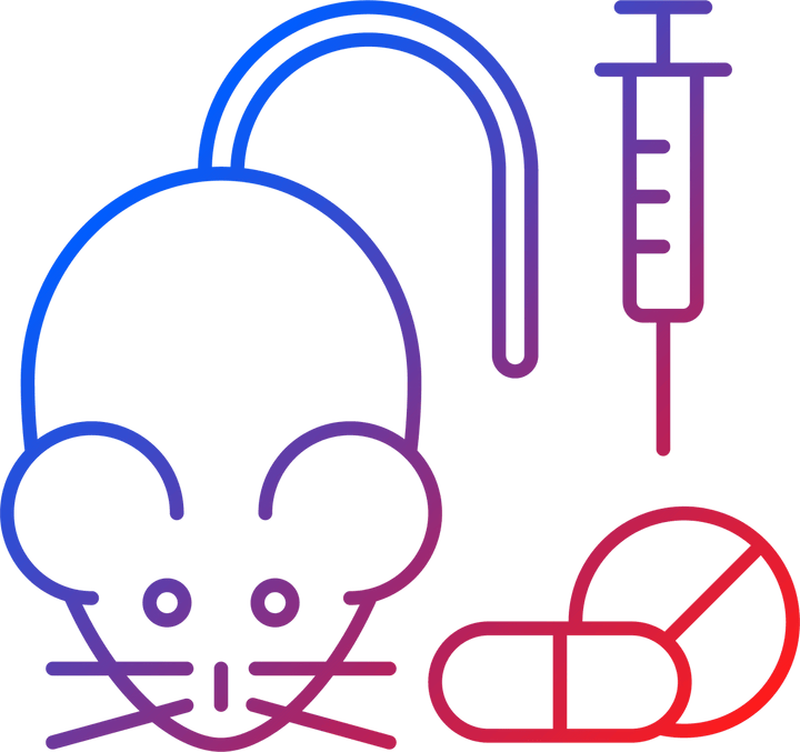 No animal testing gradient linear vector icons set
