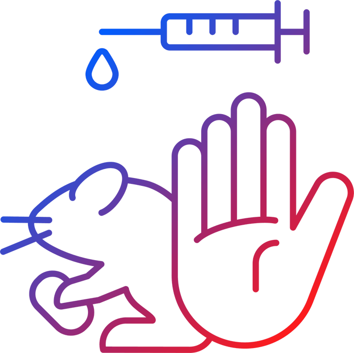 No animal testing gradient linear vector icons set