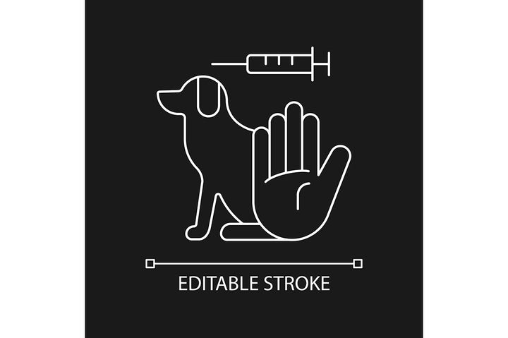 No animal testing linear icons set for dark and light mode