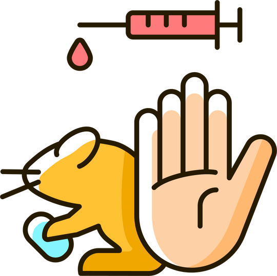 No animal testing RGB color icons set