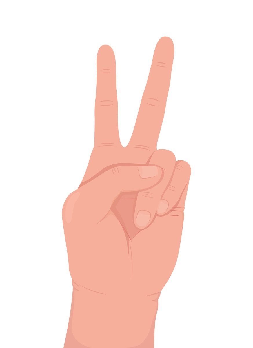 Non verbal communication semi flat color vector hand gesture set