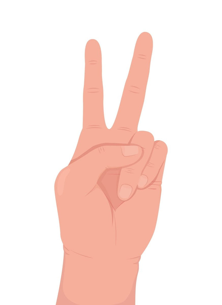 Non verbal communication semi flat color vector hand gesture set