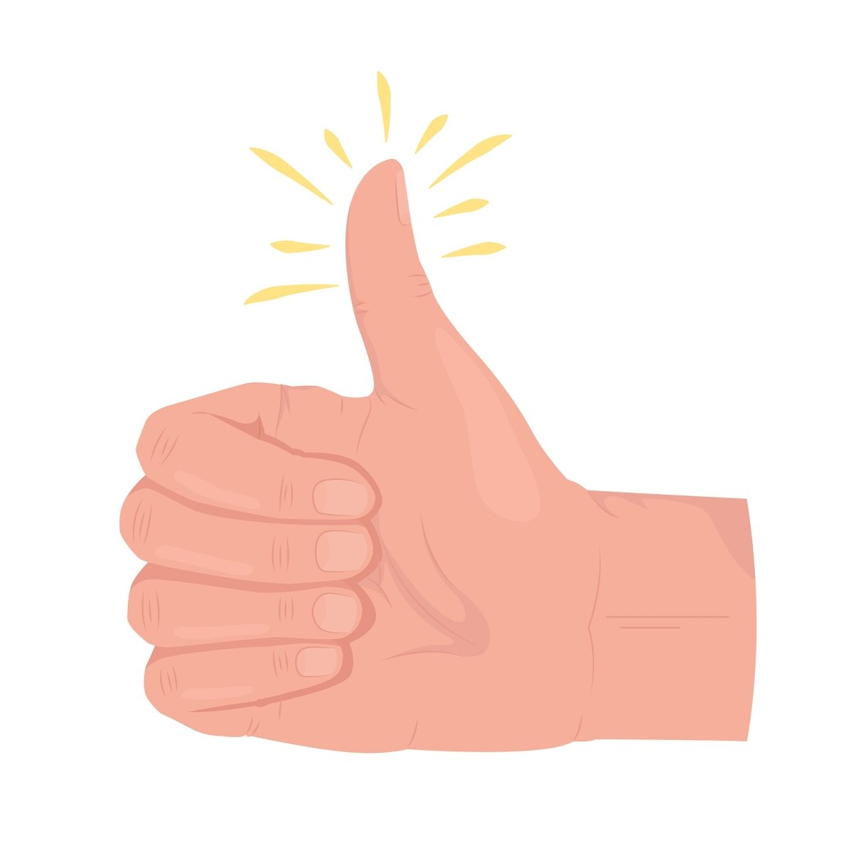Non verbal communication semi flat color vector hand gesture set